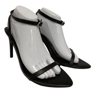 Kurt Geiger Women's Heeled Sandals Black Leather Stiletto Pointed Toe EU 40 US 9